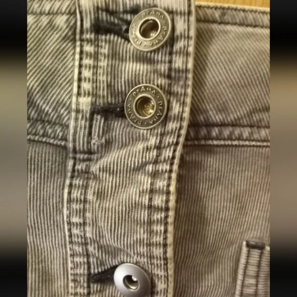 PrAna Women's Size 0 Grey Corduroy Full Button Skirt Pockets Casual Comfy Summer - Picture 3 of 6